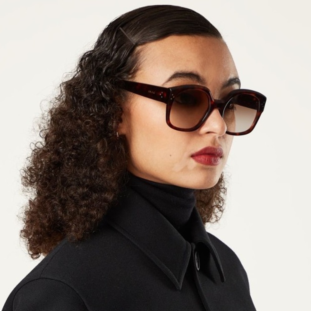 CELINE DARK HAVANA/BROWN GRADIENT ACETATE SUNGLASSES CL40168I